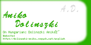 aniko dolinszki business card